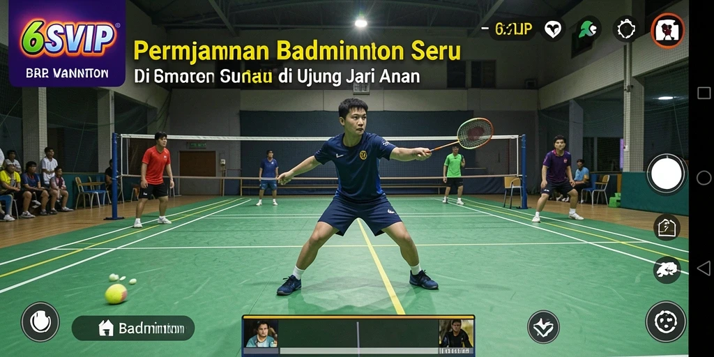 Antarmuka permainan Badminton yang menarik dan interaktif.