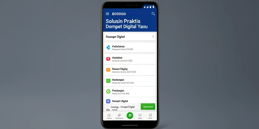 Antarmuka aplikasi BOS5000 yang mudah digunakan untuk transaksi Dompet Digital.