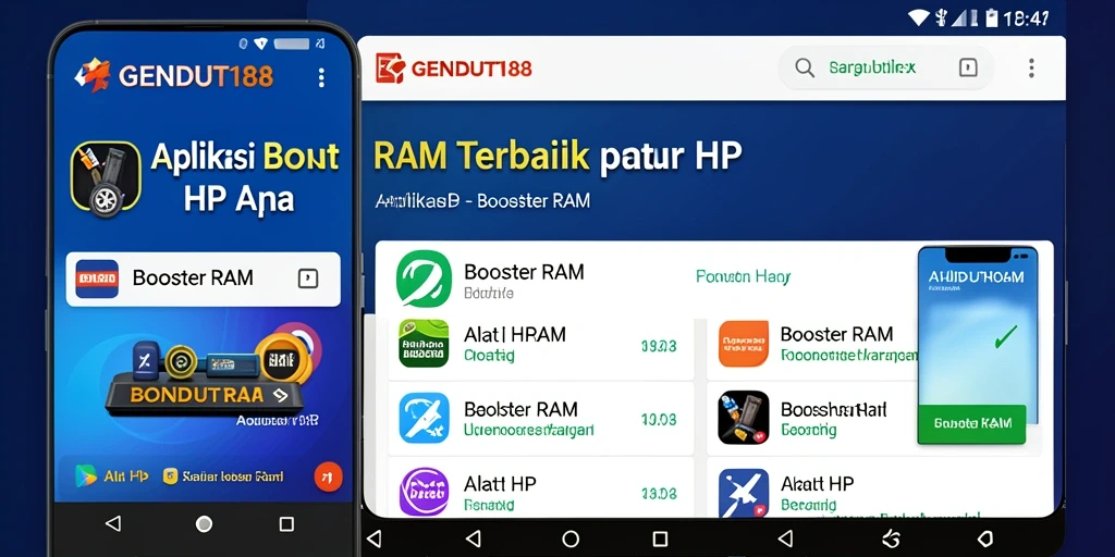 Screenshot utama GENDUT188 menampilkan antarmuka pengguna yang intuitif dan fitur pembersihan RAM.