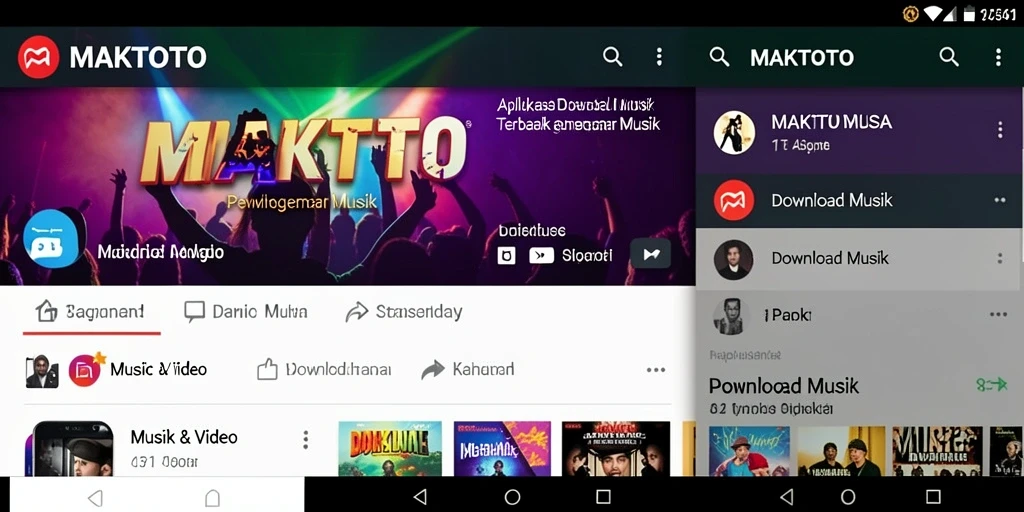 Tampilan antarmuka MAKTOTO untuk unduh musik yang memudahkan.