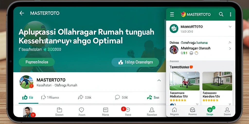 Menampilkan antarmuka MASTERTOTO dengan panduan olahraga rumah yang menarik.
