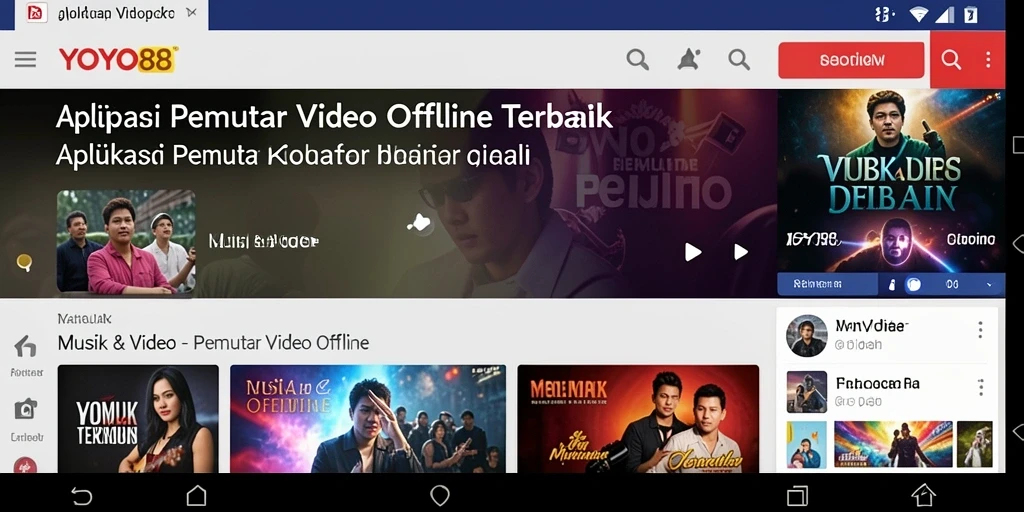 Antarmuka YOYO88 yang sederhana dan fungsional untuk Pemutar Video Offline.